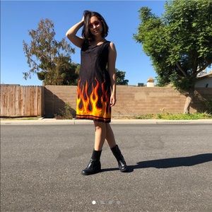90s Vintage Flame Dress
